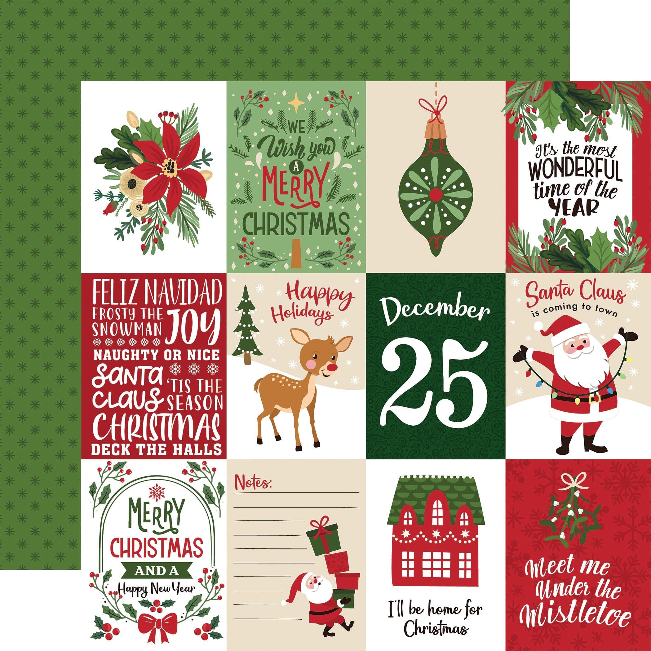 The Magic of Christmas Collection 3 x 4 Journaling Cards 12 x 12 Double-Sided Scrapbook Paper by Echo Park Paper - Scrapbook Supply Companies