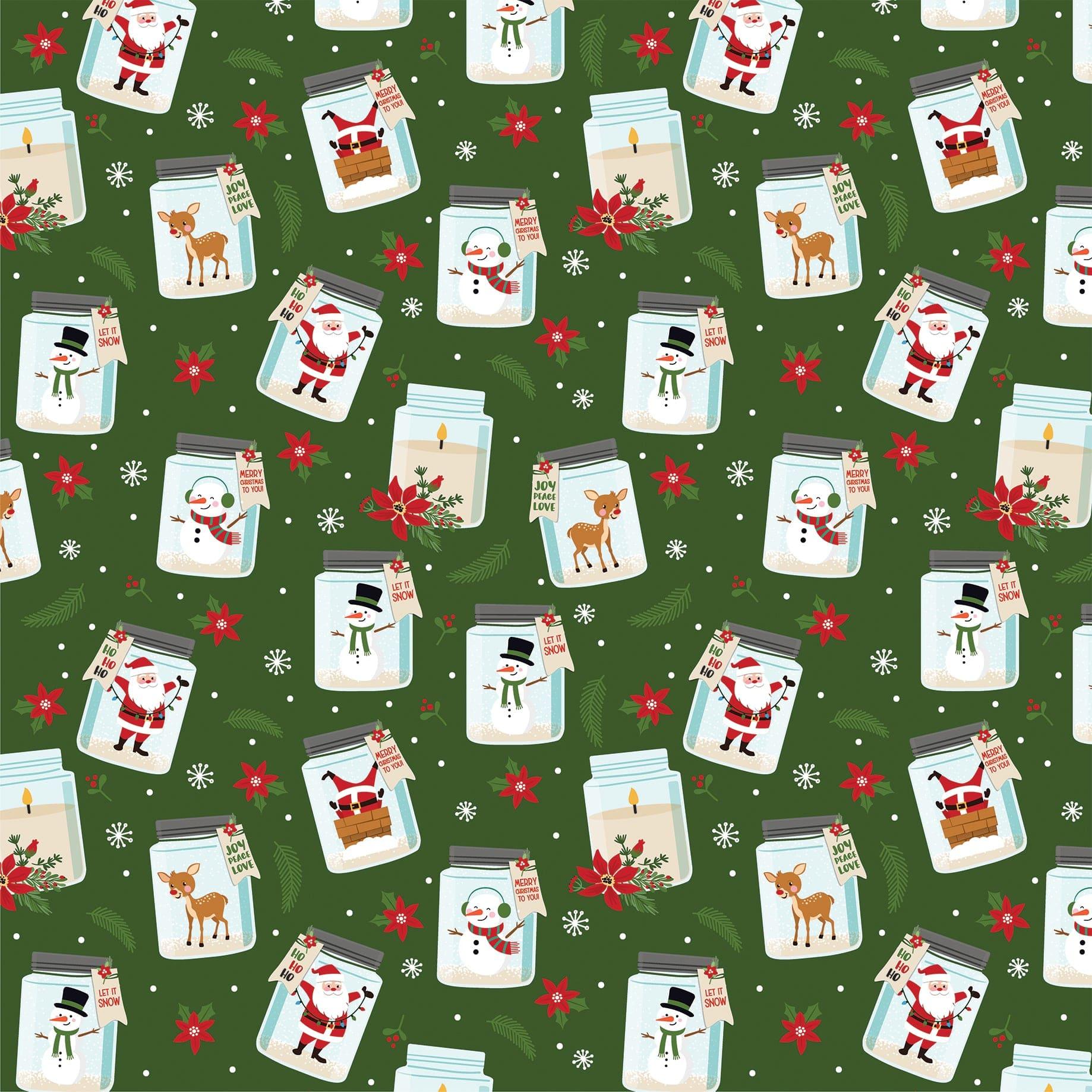 The Magic of Christmas Collection Jolly Jars 12 x 12 Double-Sided Scrapbook Paper by Echo Park Paper - Scrapbook Supply Companies
