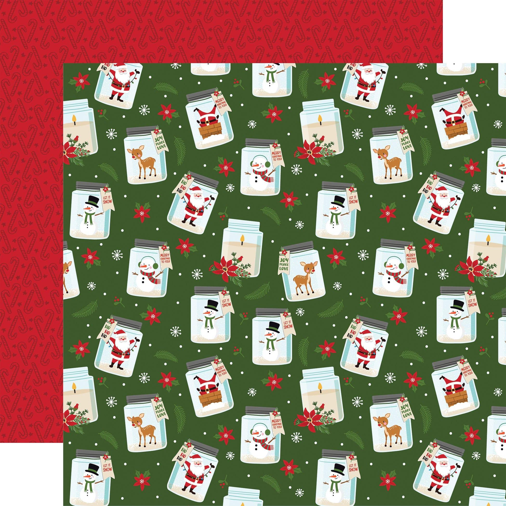 The Magic of Christmas Collection Jolly Jars 12 x 12 Double-Sided Scrapbook Paper by Echo Park Paper - Scrapbook Supply Companies