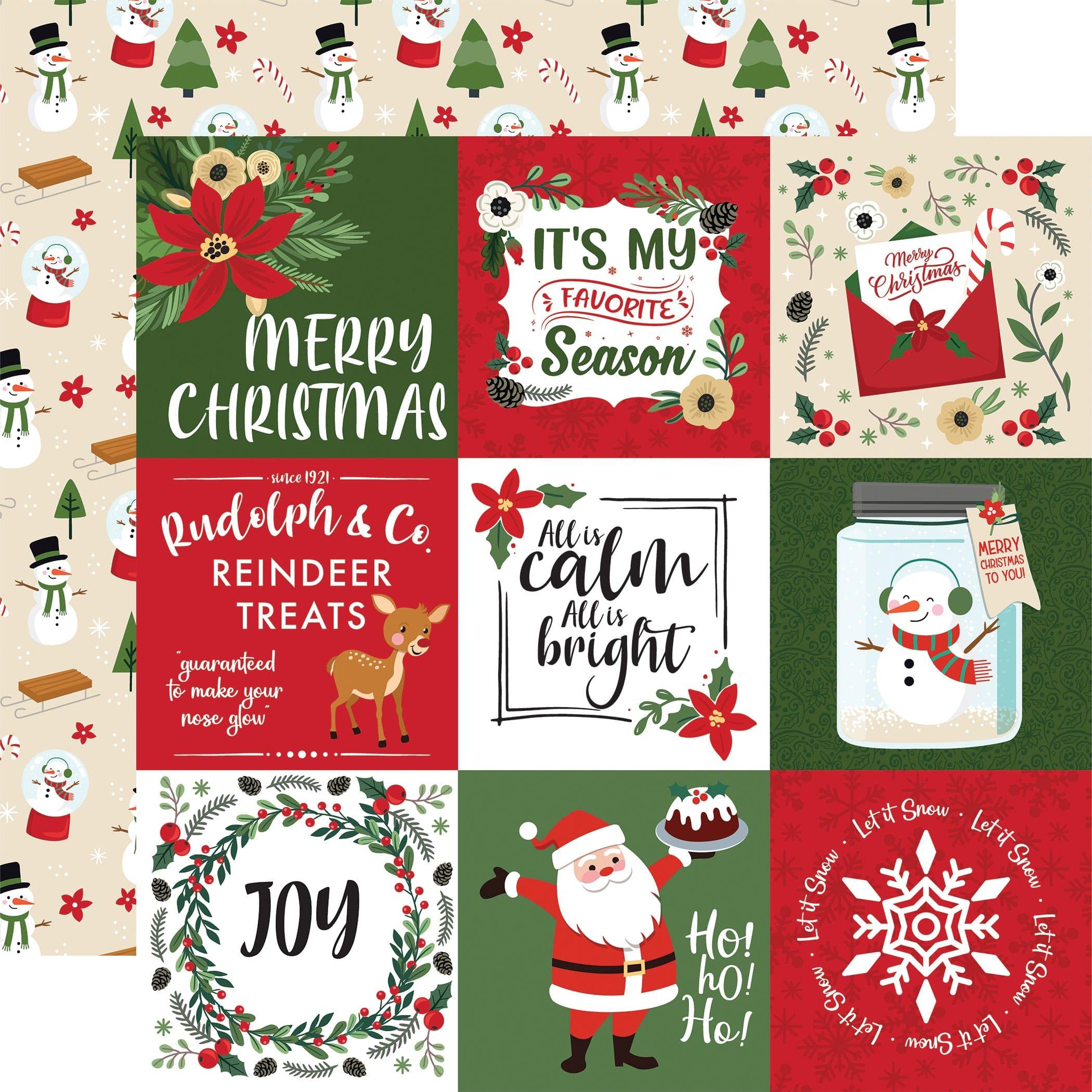 The Magic of Christmas Collection 4x4 Journaling Cards 12 x 12 Double-Sided Scrapbook Paper by Echo Park Paper - Scrapbook Supply Companies