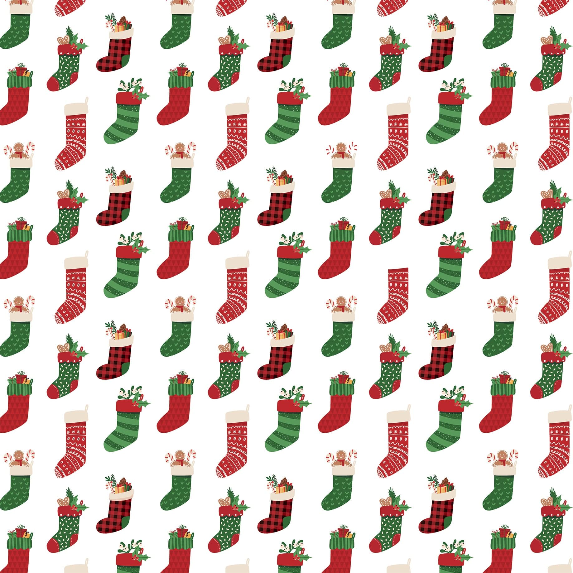 The Magic of Christmas Collection Stuffed Stockings 12 x 12 Double-Sided Scrapbook Paper by Echo Park Paper