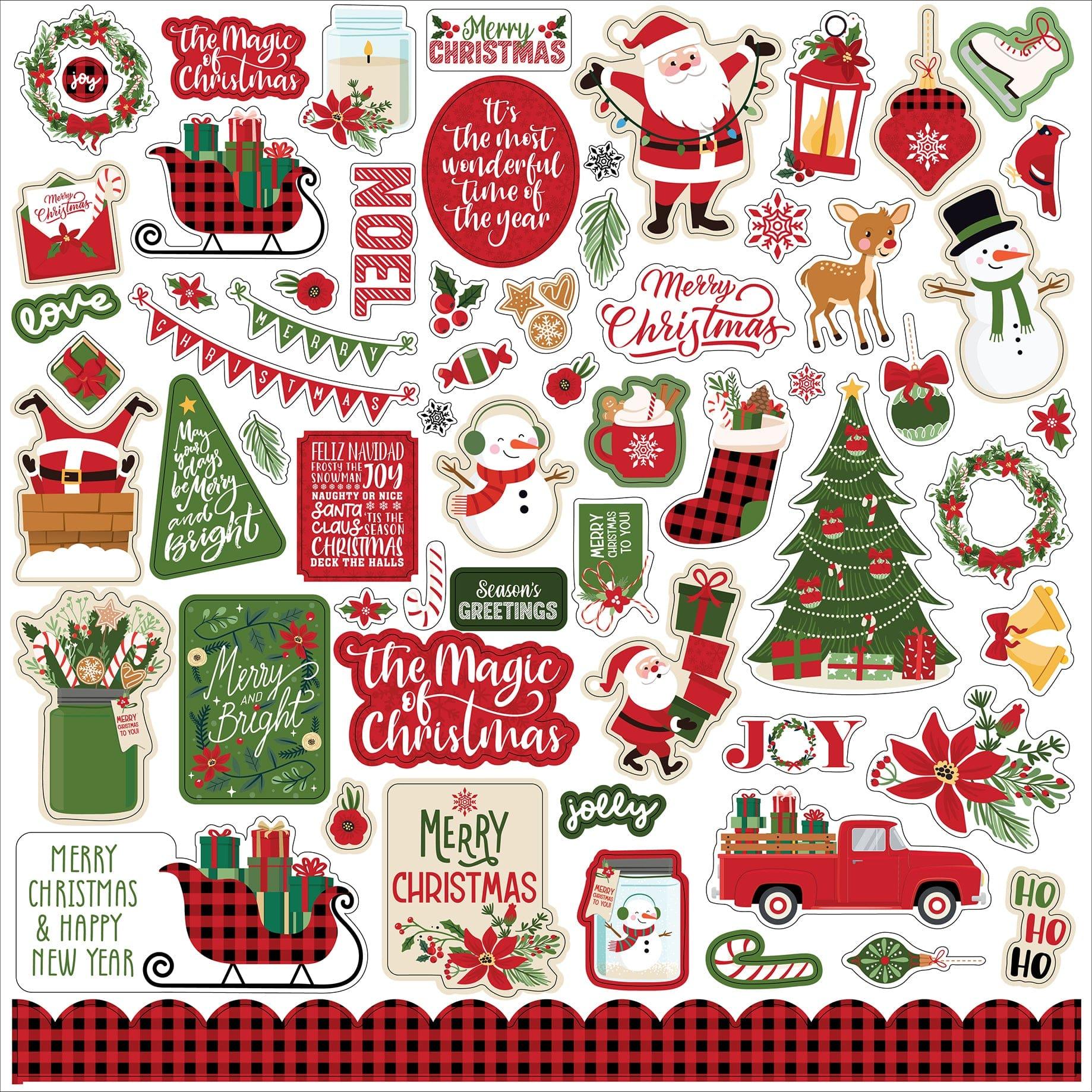 The Magic of Christmas Collection 12 x 12 Scrapbook Sticker Sheet by Echo Park Paper - Scrapbook Supply Companies