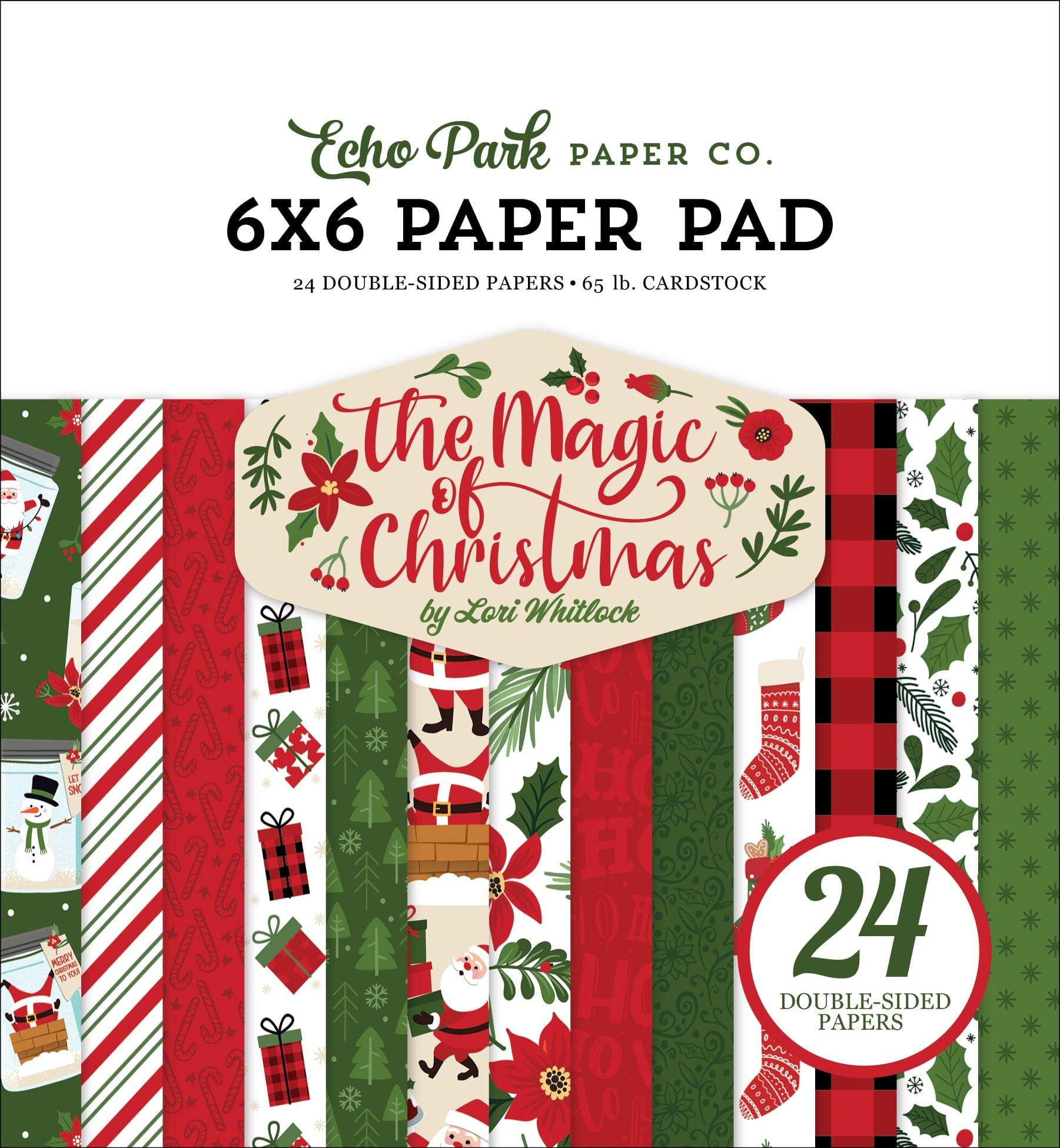The Magic of Christmas Collection 6 x 6 Paper Pad by Echo Park Paper - 24 Double-Sided Papers - Scrapbook Supply Companies