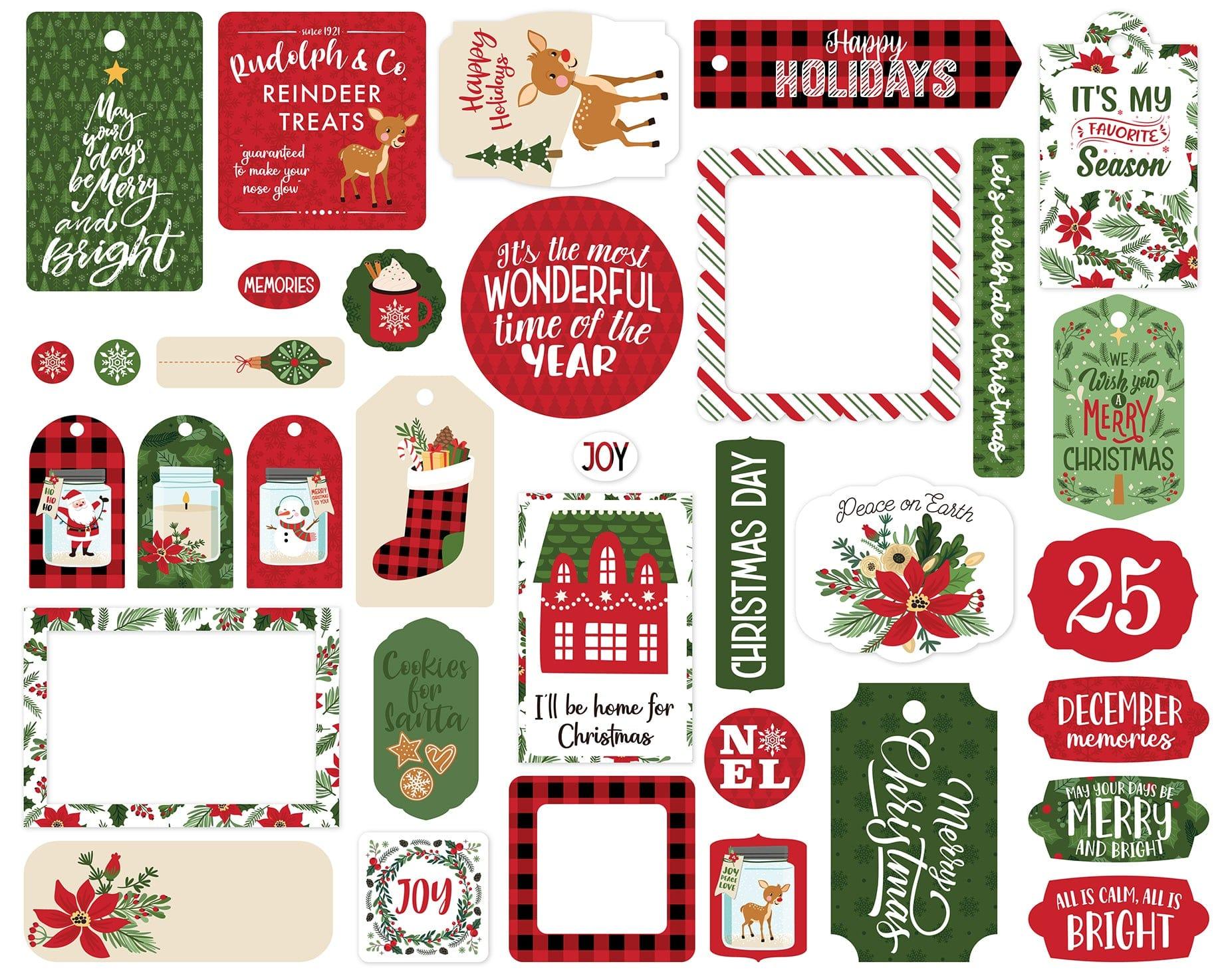 The Magic of Christmas Collection 5 x 5 Scrapbook Tags & Frames Die Cuts by Echo Park Paper - Scrapbook Supply Companies