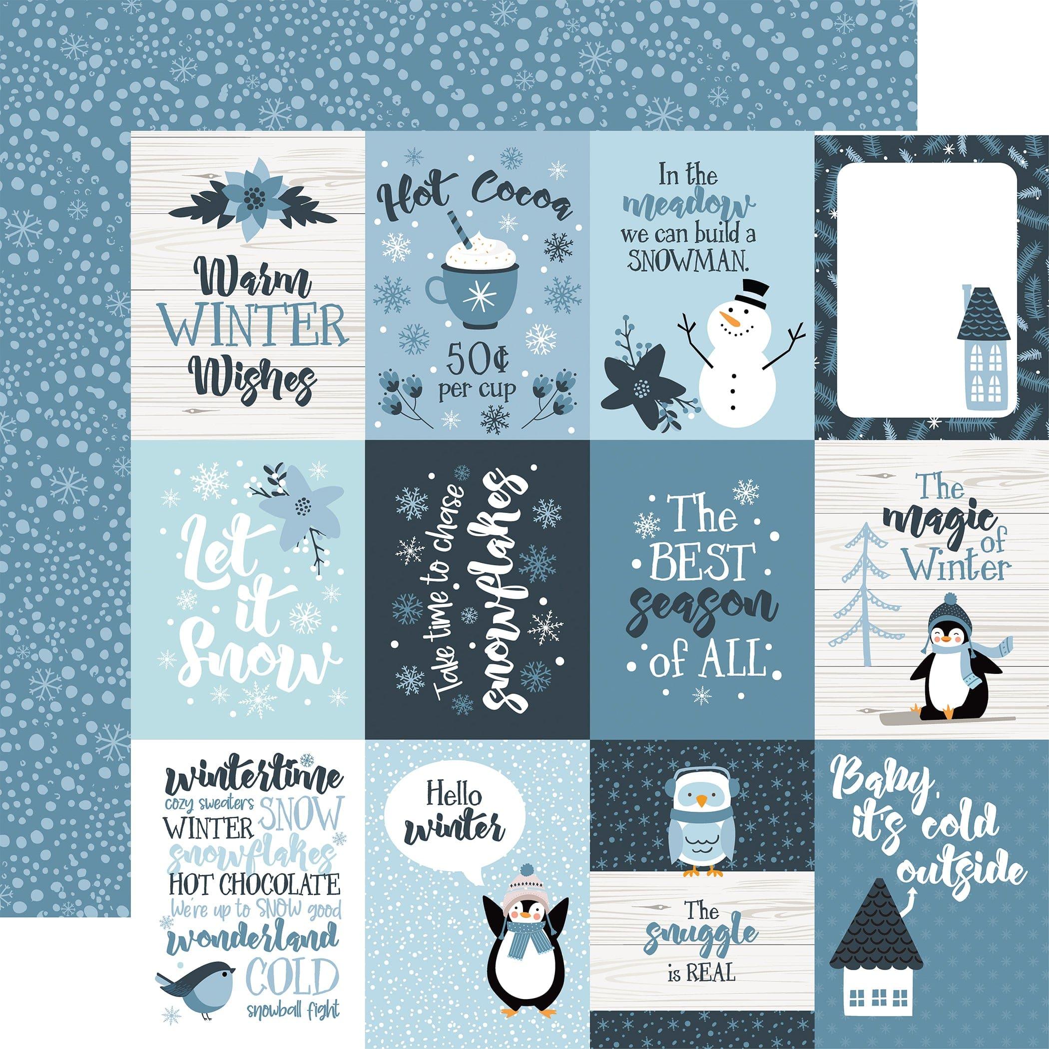 The Magic of Winter Collection 3x4 Journaling Cards 12 x 12 Double-Sided Scrapbook Paper by Echo Park Paper