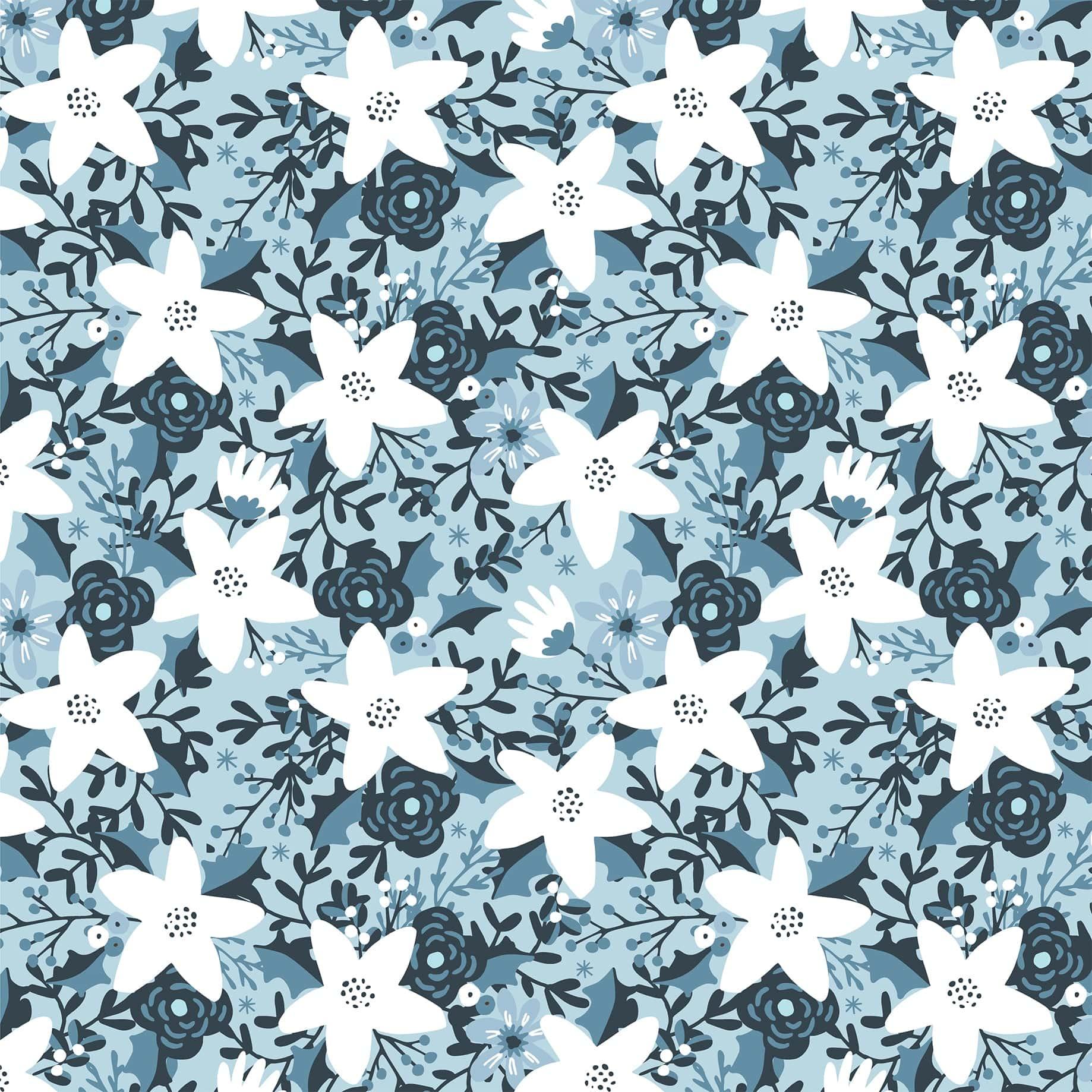 The Magic of Winter Collection Frosted Flowers 12 x 12 Double-Sided Scrapbook Paper by Echo Park Paper - Scrapbook Supply Companies