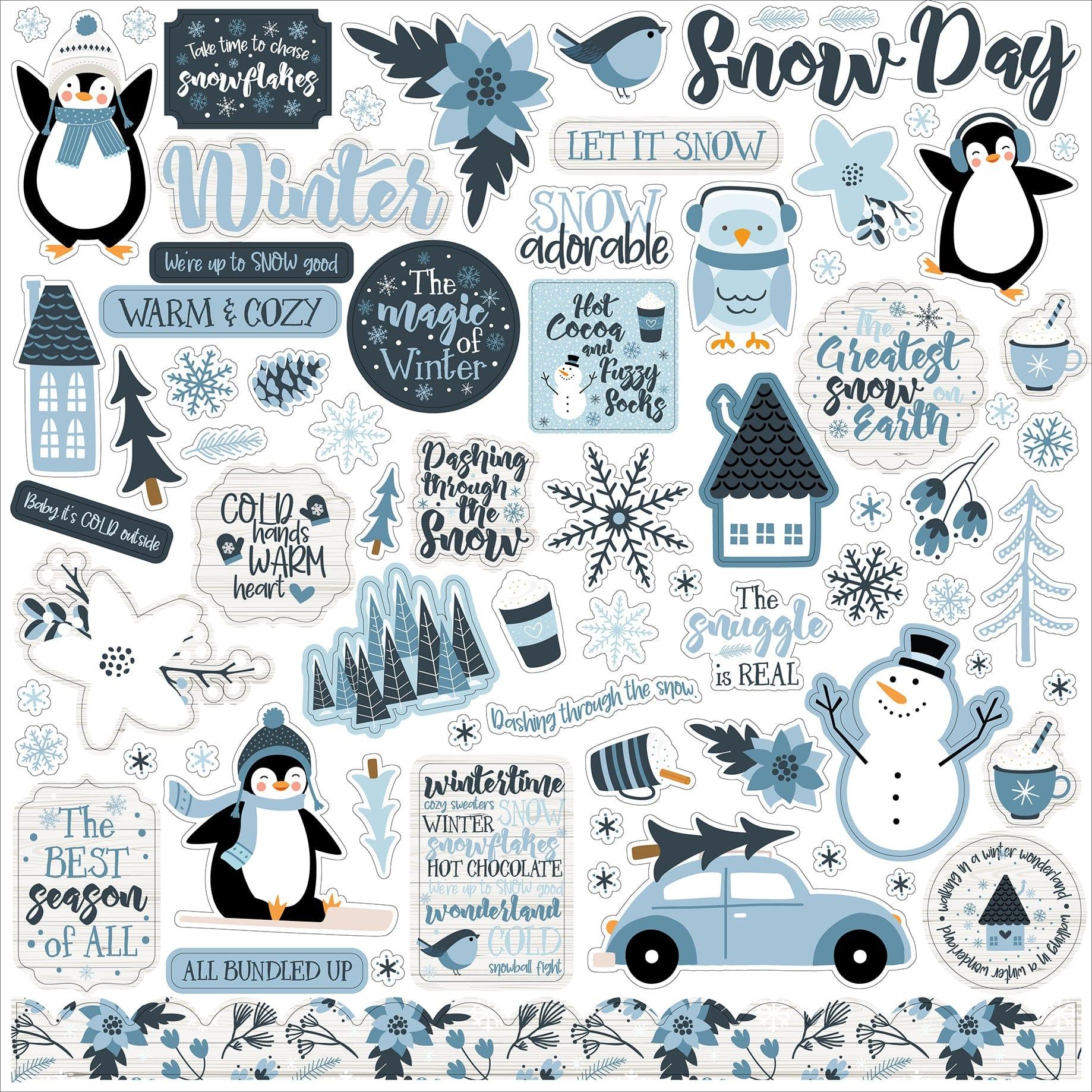 The Magic of Winter Collection 12 x 12 Scrapbook Sticker Sheet by Echo Park Paper - Scrapbook Supply Companies