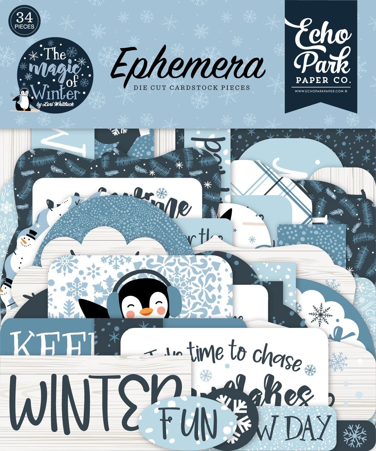 The Magic of Winter Collection 5 x 5 Scrapbook Ephemera Die Cuts by Echo Park Paper - Scrapbook Supply Companies