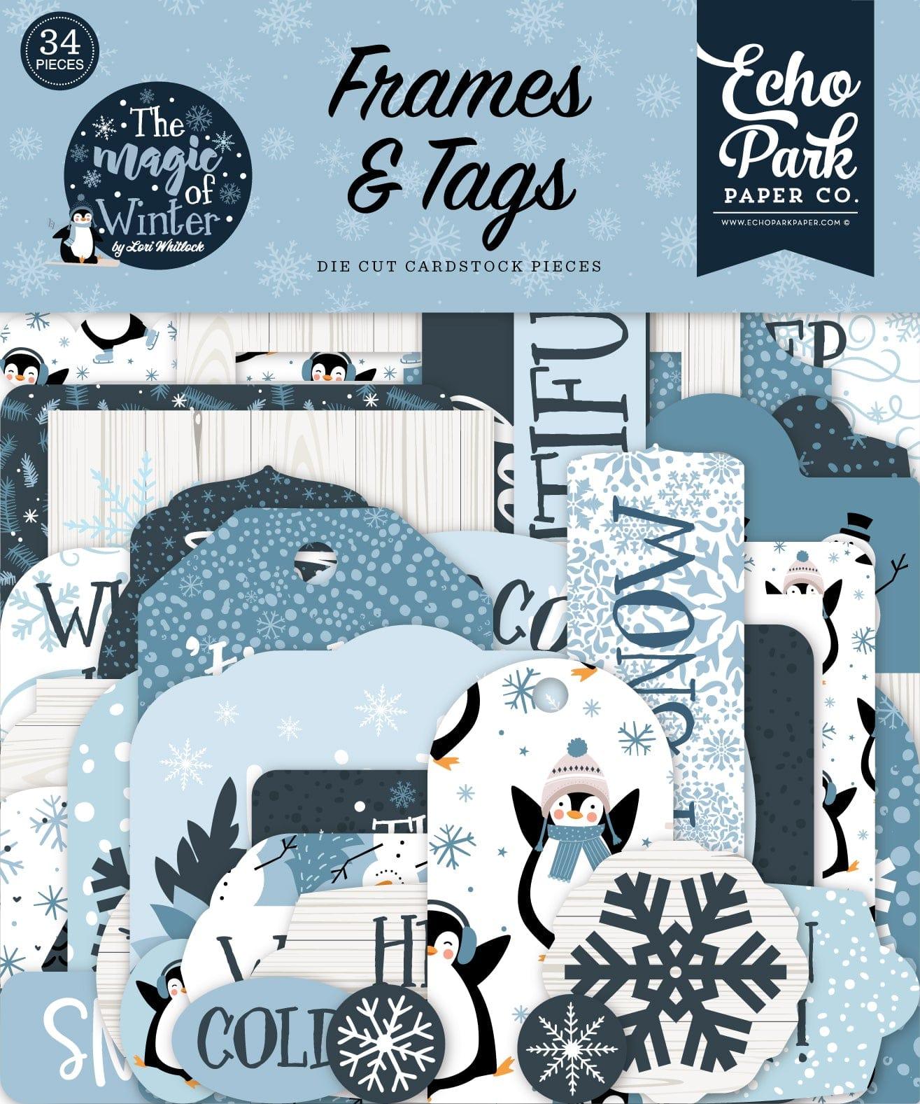 The Magic of Winter Collection 5 x 5 Scrapbook Tags & Frames Die Cuts by Echo Park Paper - Scrapbook Supply Companies