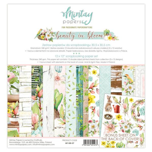 Beauty in Bloom Collection 12 x 12 Scrapbook Page Kit by Mintay Papers - Scrapbook Supply Companies