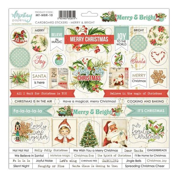 Merry & Bright Collection 12 x 12 Chipboard Scrapbook Sticker Sheet by Mintay Papers - Scrapbook Supply Companies