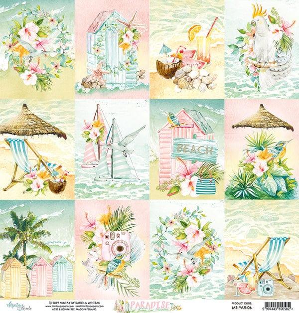 Paradise Collection 3 X 4 Journaling Cards 12 x 12 Double-Sided Scrapbook Paper by Mintay Papers - Scrapbook Supply Companies