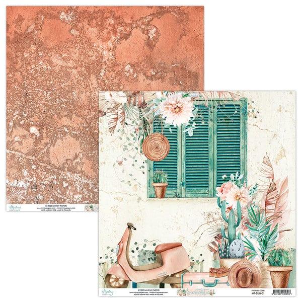 Suntastic Collection Scooter Getaway 12 x 12 Double-Sided Scrapbook Paper by Mintay Papers - Scrapbook Supply Companies