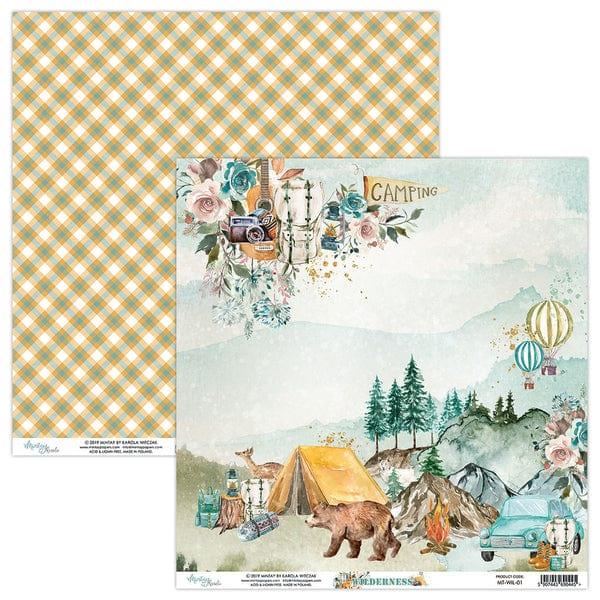 Wilderness Collection Camping Critters 12 x 12 Double-Sided Scrapbook Paper by Mintay Papers