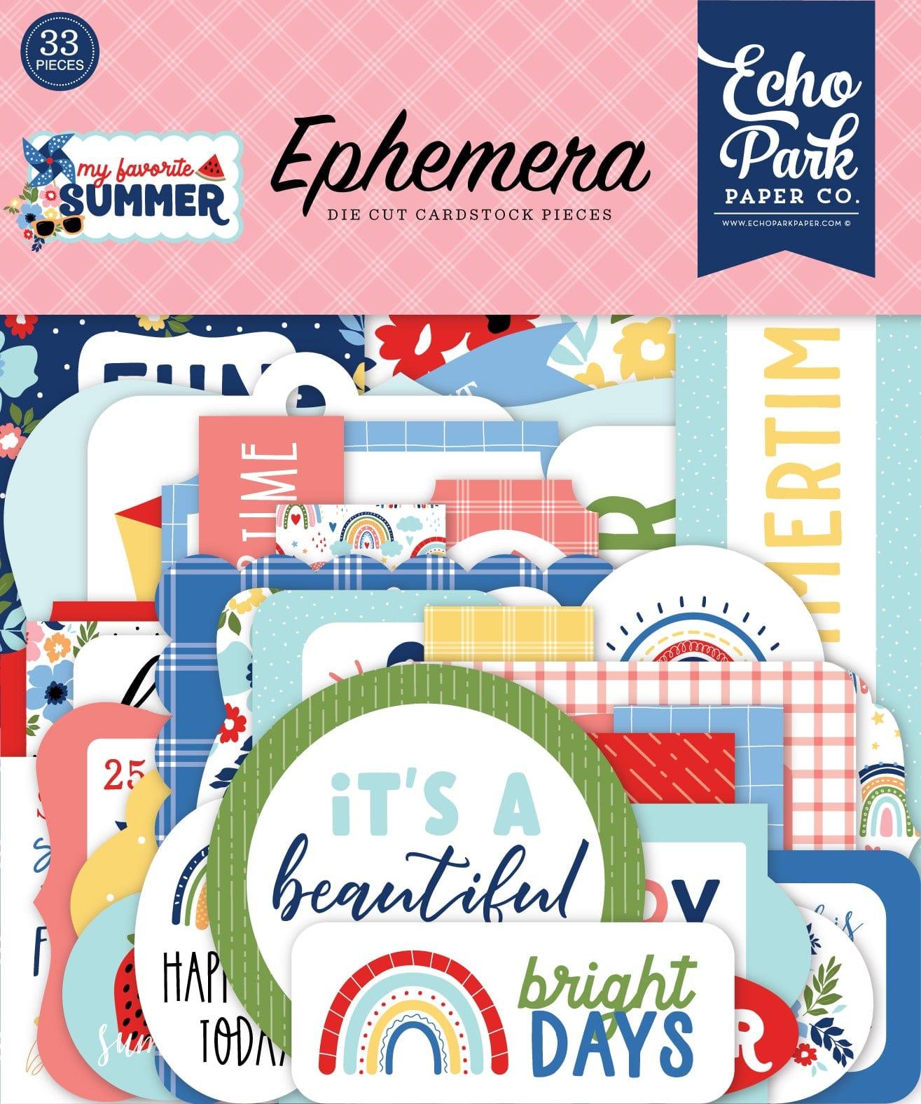 My Favorite Summer Collection 5 x 5 Scrapbook Ephemera Die Cuts by Echo Park Paper - Scrapbook Supply Companies