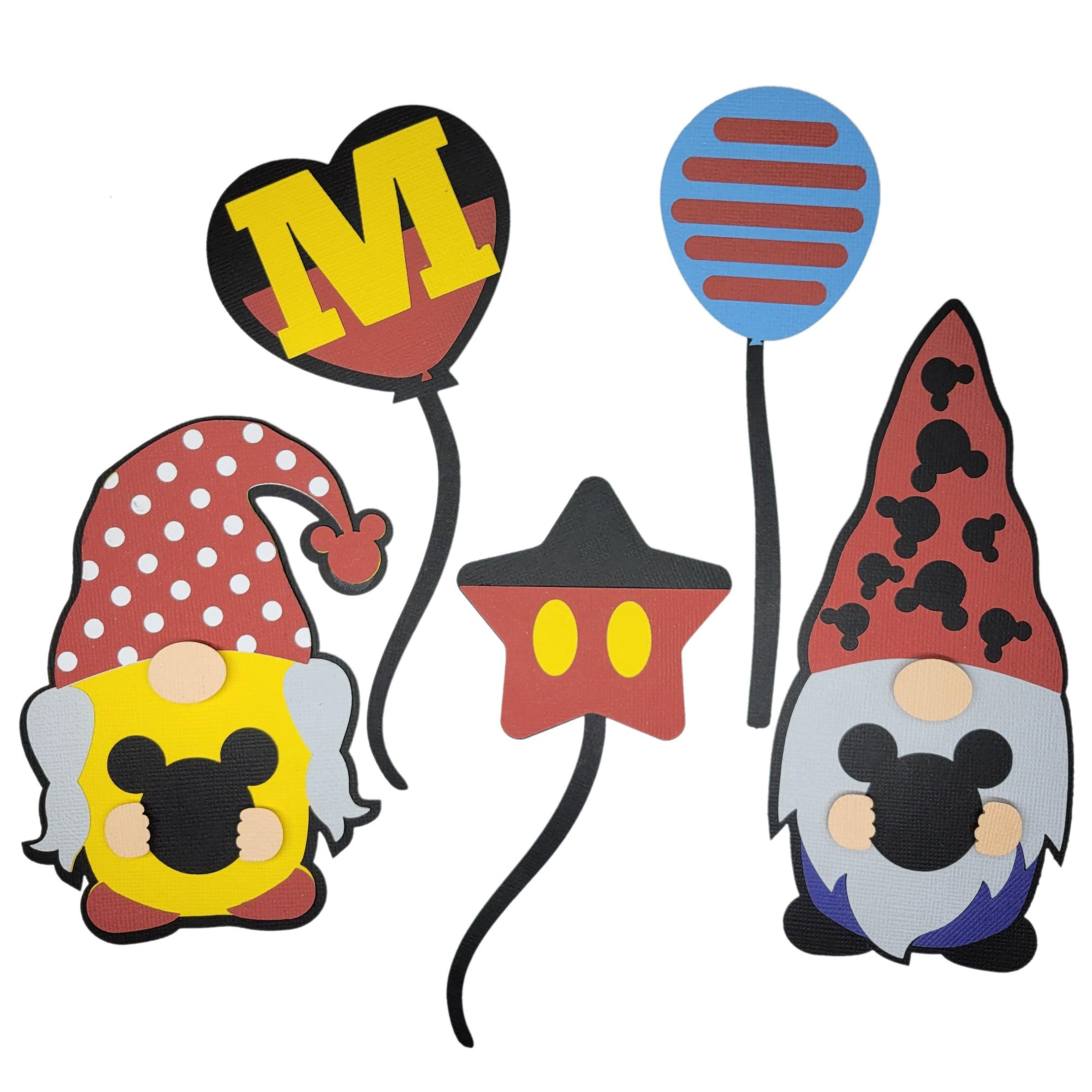 Disneyana Magical Gnomes & Balloons Scrapbook Laser Embellishments by SSC Laser Designs - 5 pc. set