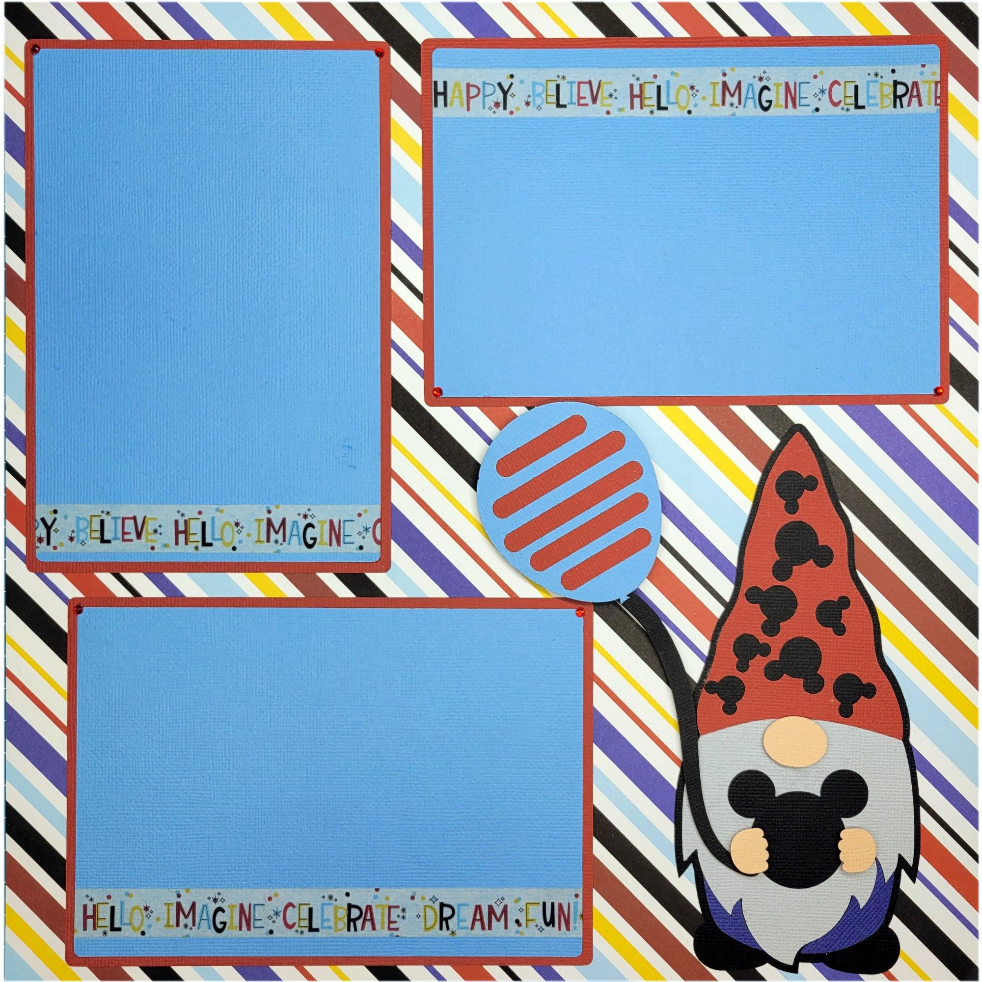 Disneyana Magical Gnomes Pre-Made Embellished Two-Page 12 x 12 Scrapbook Premade by SSC Designs - Scrapbook Supply Companies