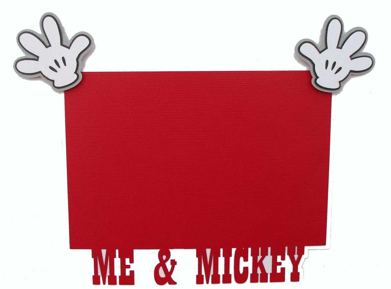 Me & Mickey with Hands 4.5 x 6.5 Photo Mat by SSC Laser Designs