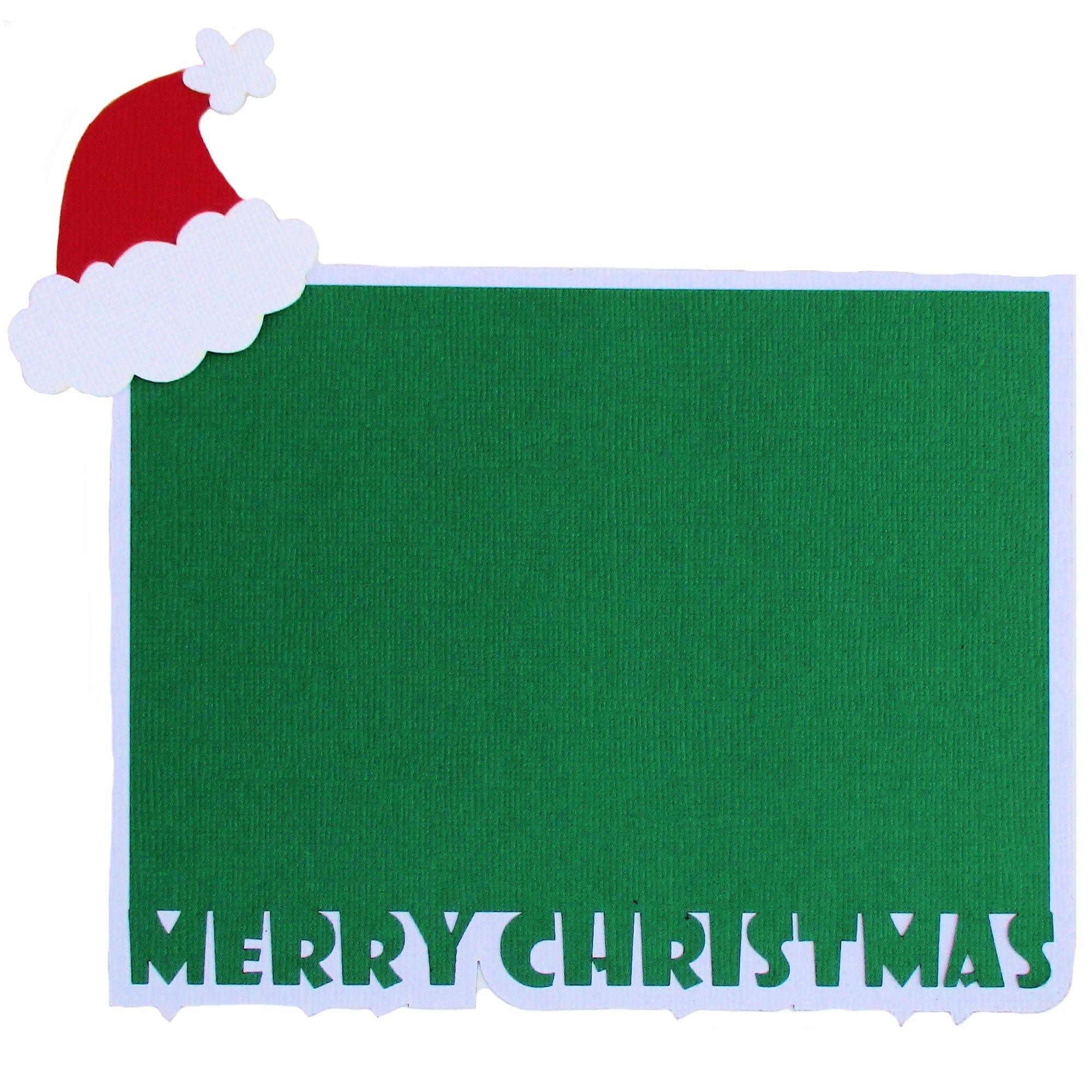 Merry Christmas Santa Hat 4.25 x 6.25 Laser Cut Scrapbook Photo Mat Frame by SSC Laser Designs