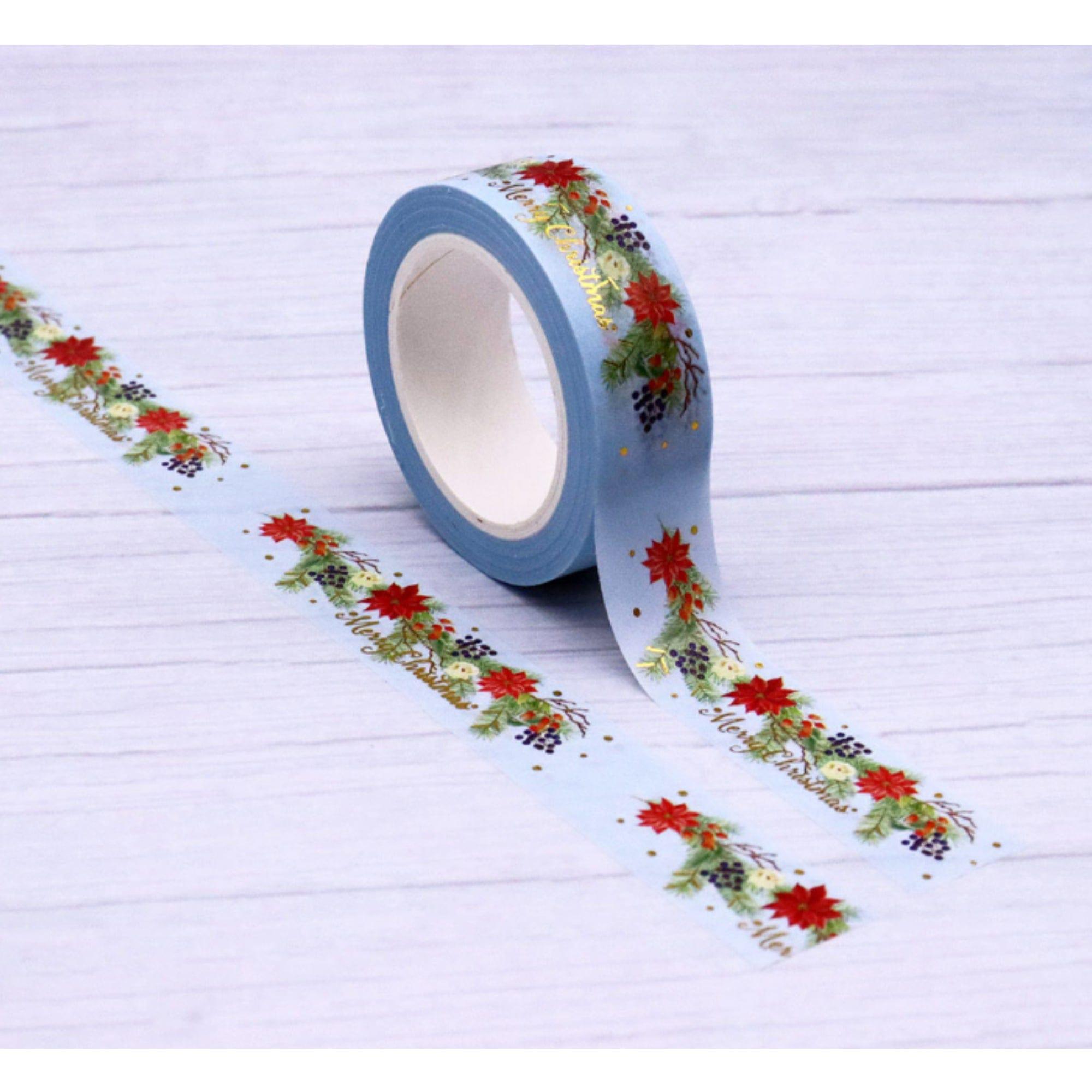 TW Collection Merry Christmas Gold Foiled Scrapbook Washi Tape by SSC Designs - 15mm x 30 Feet - Scrapbook Supply Companies