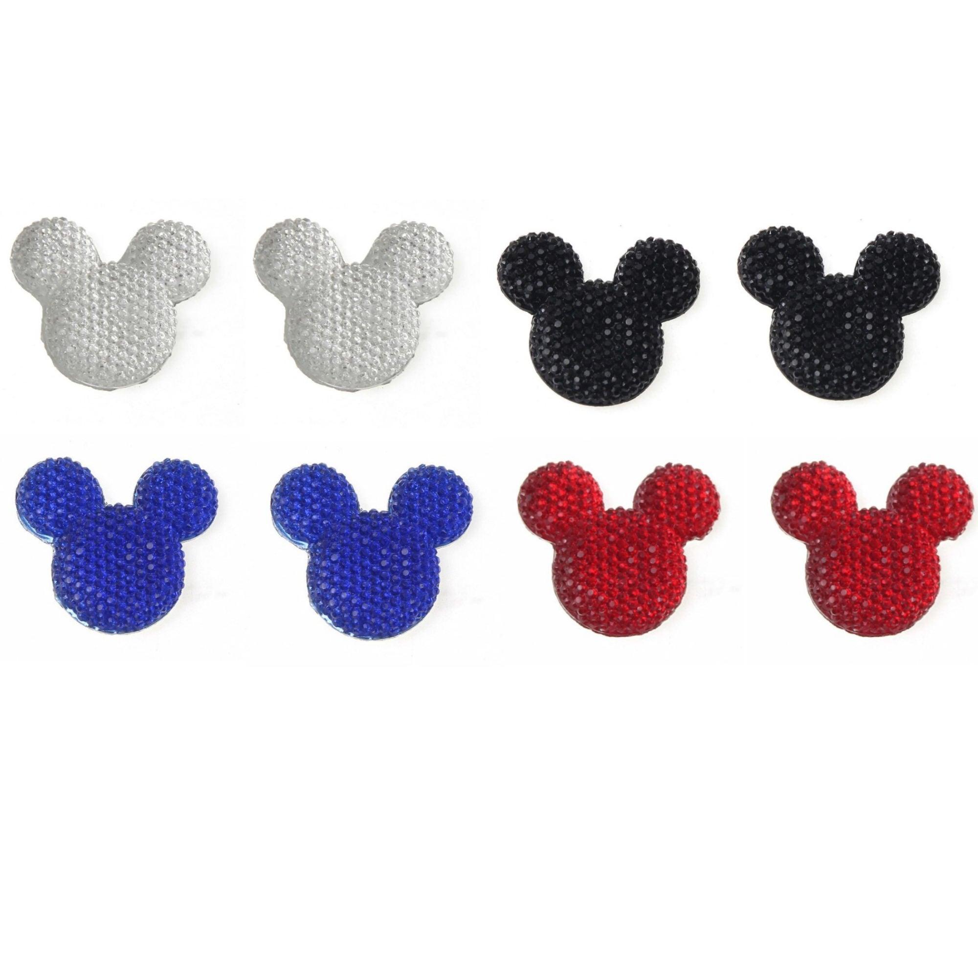 Disneyana Collection 1.25" Bling Variety Mouse Ears Scrapbook Embellishments - 8 Pieces - Scrapbook Supply Companies