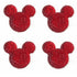 Disneyana Collection 1.25" Bling Red Mouse Ears Scrapbook Embellishments by SSC Designs - 4 Pieces