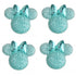 Disneyana Collection 1" Bling Aqua Mouse Ears & Bow Scrapbook Embellishments by SSC Designs - 4 Pieces