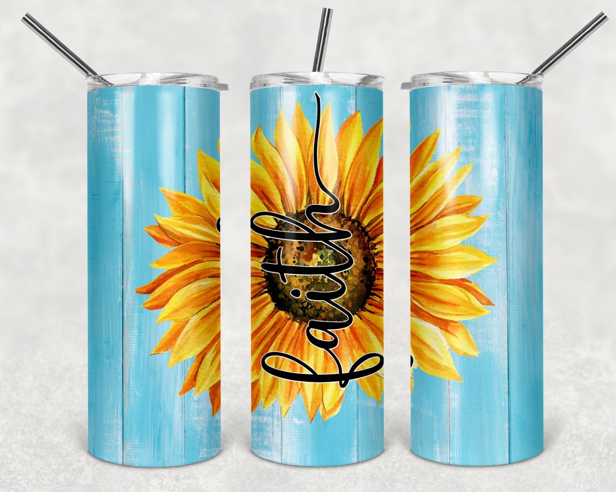 Faith Sunflower 30 oz. Straight Skinny Tumbler by SSC Designs - Scrapbook Supply Companies