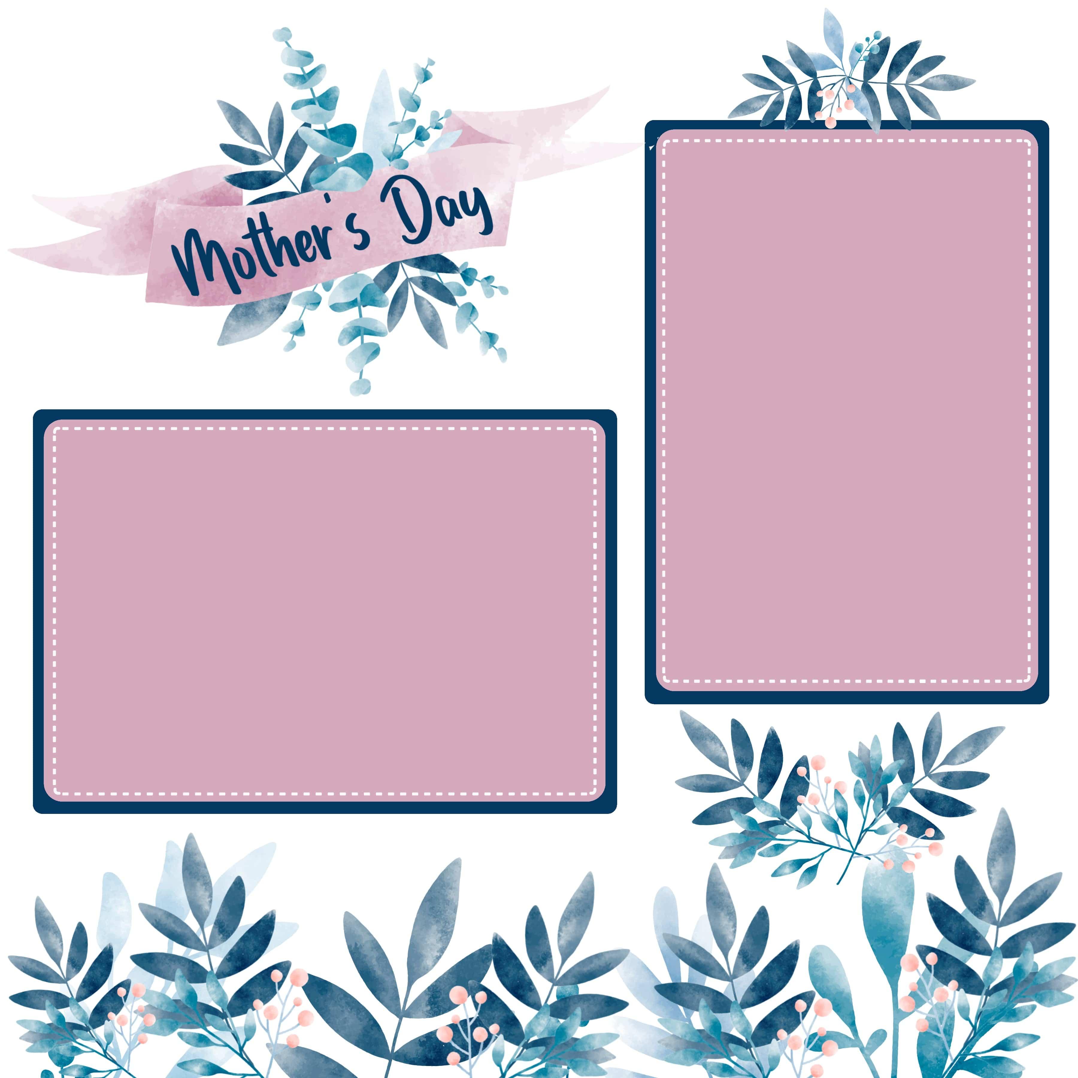 Mother's Day 2022 (2) - 12 x 12 Premade, Printed Scrapbook Pages by SSC Designs - Scrapbook Supply Companies