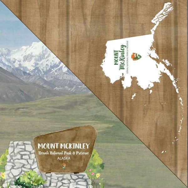 National Park Collection Alaska Denali National Park and Preserve Mount McKinley 12 x 12 Double-Sided Scrapbook Paper by Scrapbook Customs - Scrapbook Supply Companies