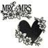 Mr. & Mrs. Fully-Assembled 5 X 5 Glitter Laser Cut Scrapbook Embellishment by SSC Laser Designs