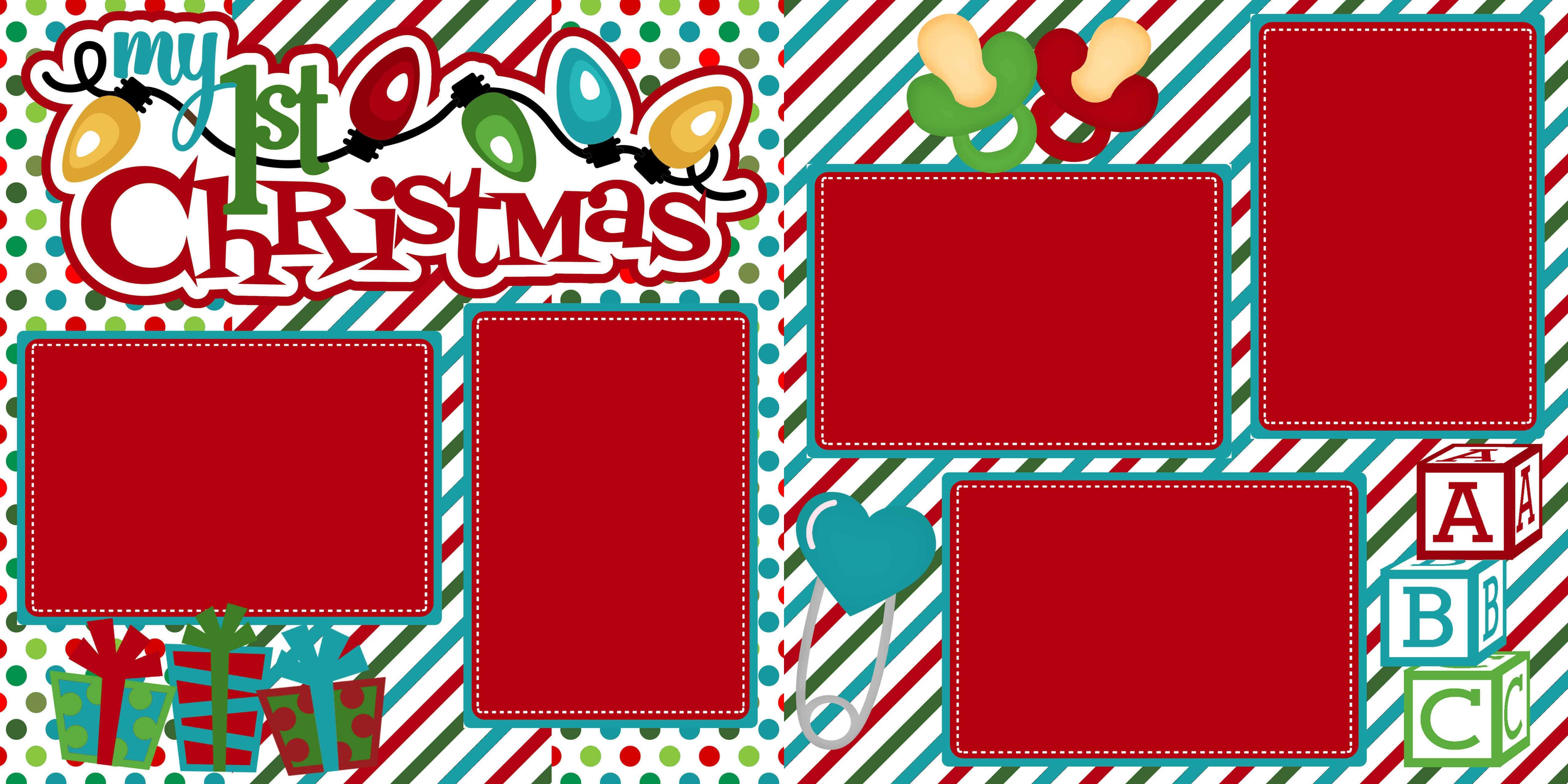 My First Christmas (2) - 12 x 12 Premade, Printed Scrapbook Pages by SSC Designs