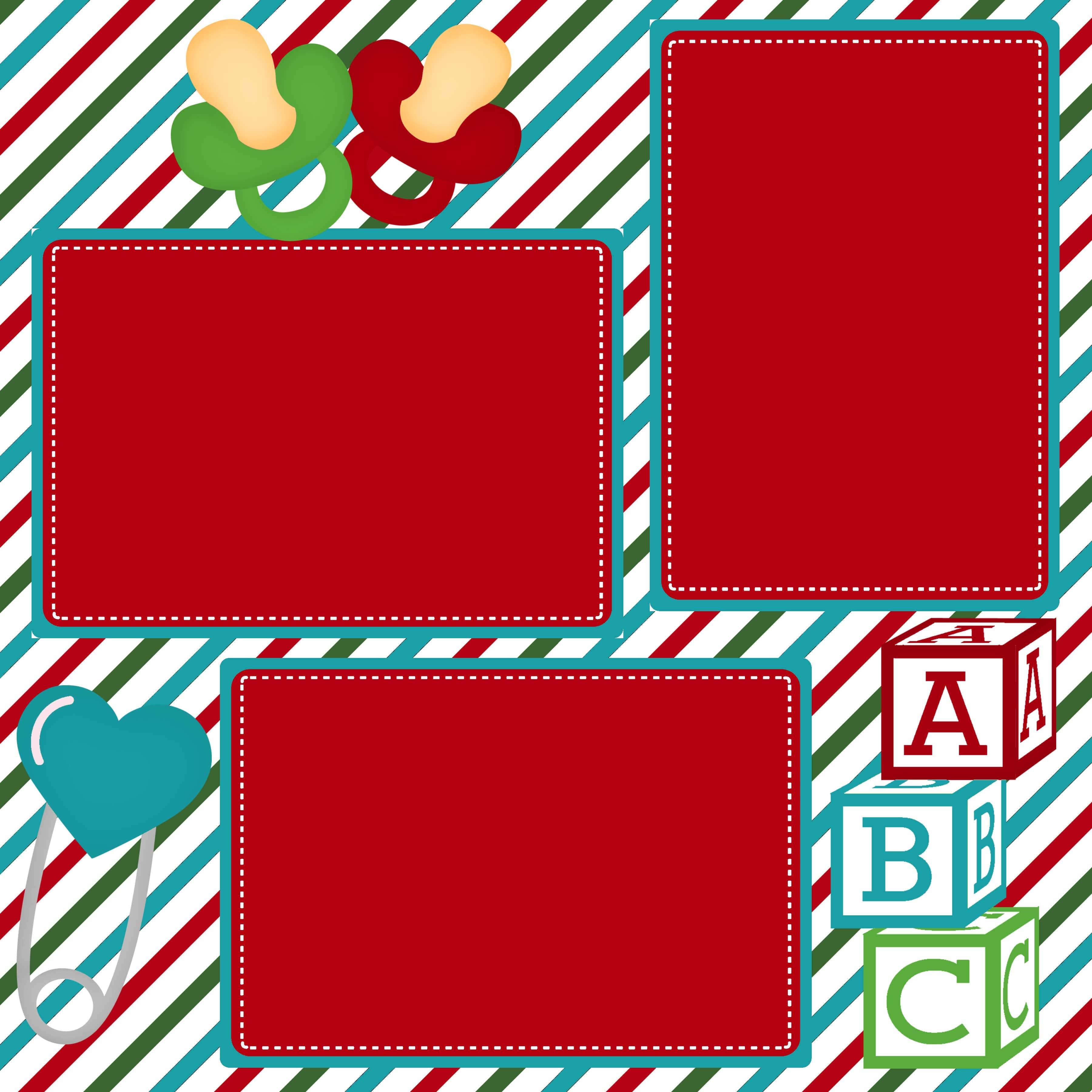 My First Christmas (2) - 12 x 12 Premade, Printed Scrapbook Pages by SSC Designs - Scrapbook Supply Companies