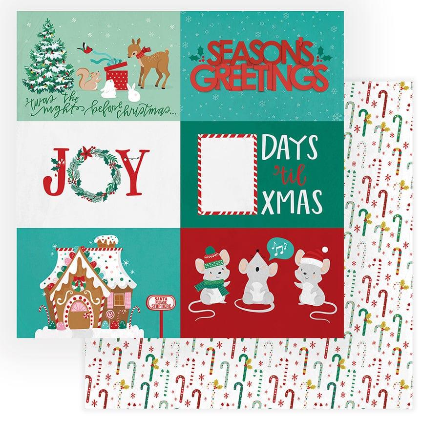 Not A Creature Was Stirring Collection Seasons Greetings 12 x 12 Double-Sided Scrapbook Paper by Photo Play Paper - Scrapbook Supply Companies