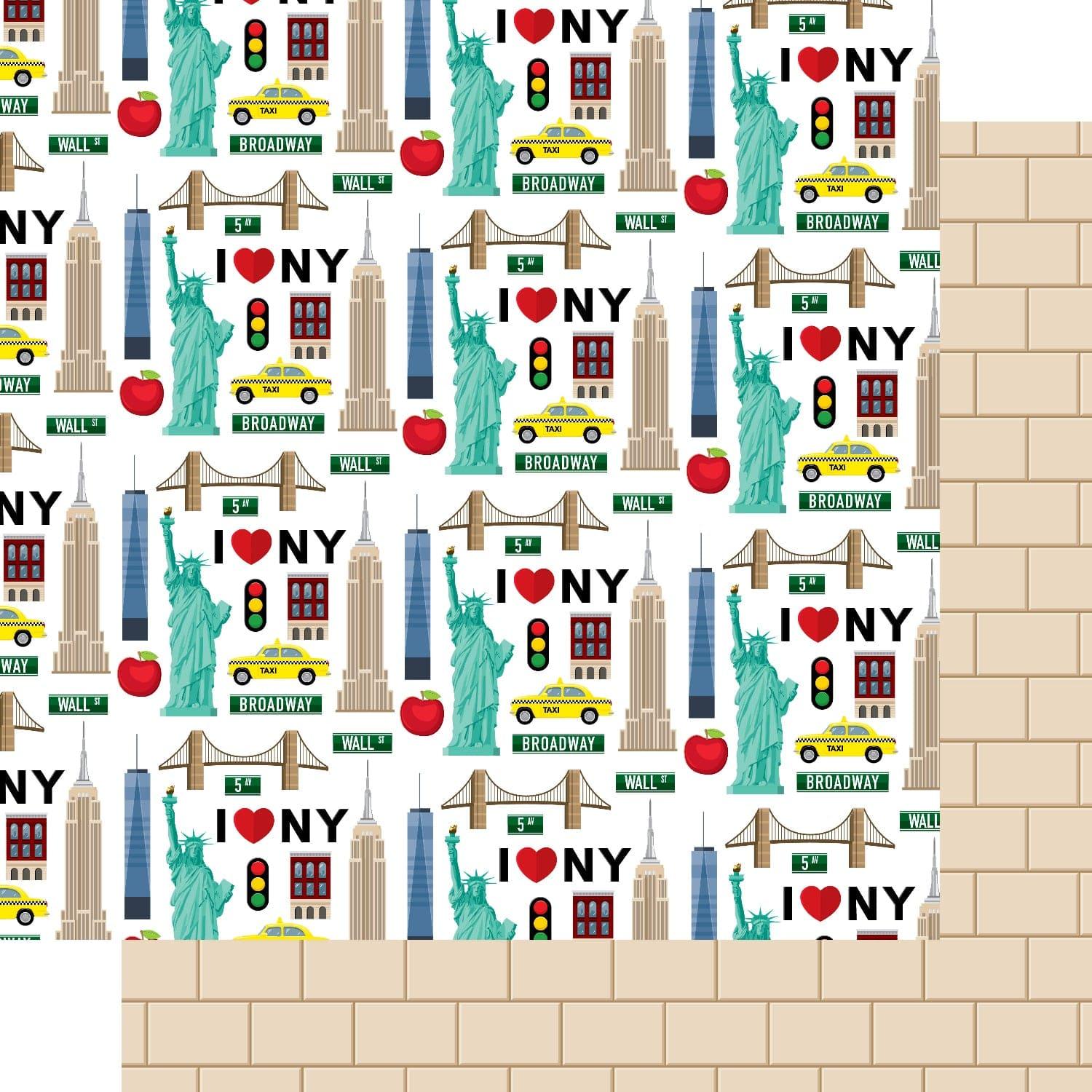 New York Collection New York Icons 12 x 12 Double-Sided Scrapbook Paper by SSC Designs