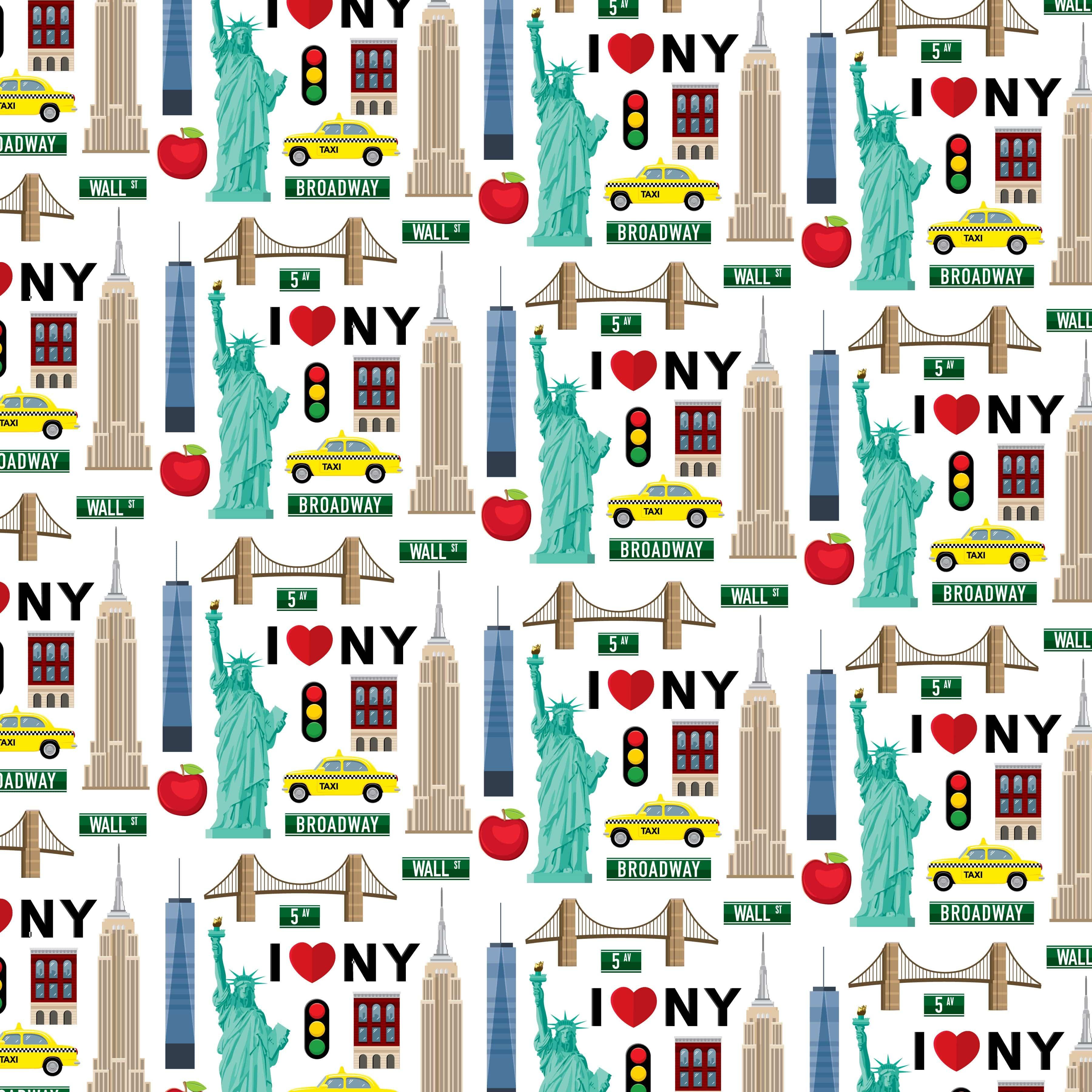 MNineDesign's New York Collection New York Icons 12 x 12 Double-Sided Scrapbook Paper by SSC Designs - Scrapbook Supply Companies