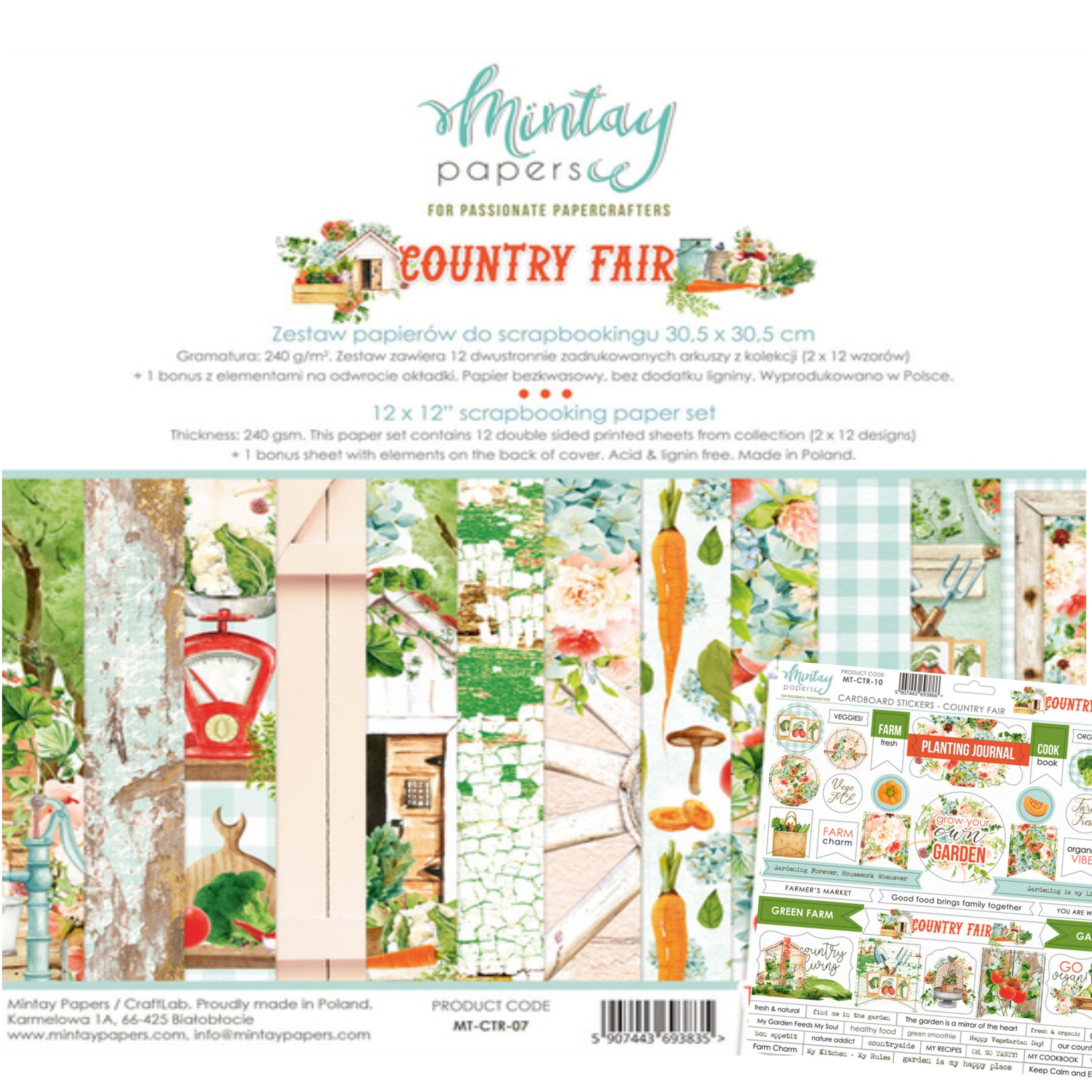 Country Fair Collection 12 x 12 Scrapbooking Page Kit by Mintay Papers - Scrapbook Supply Companies