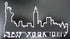 New York City Skyline 3 x 5.5 Laser Cut Scrapbook Embellishment by SSC Laser Designs