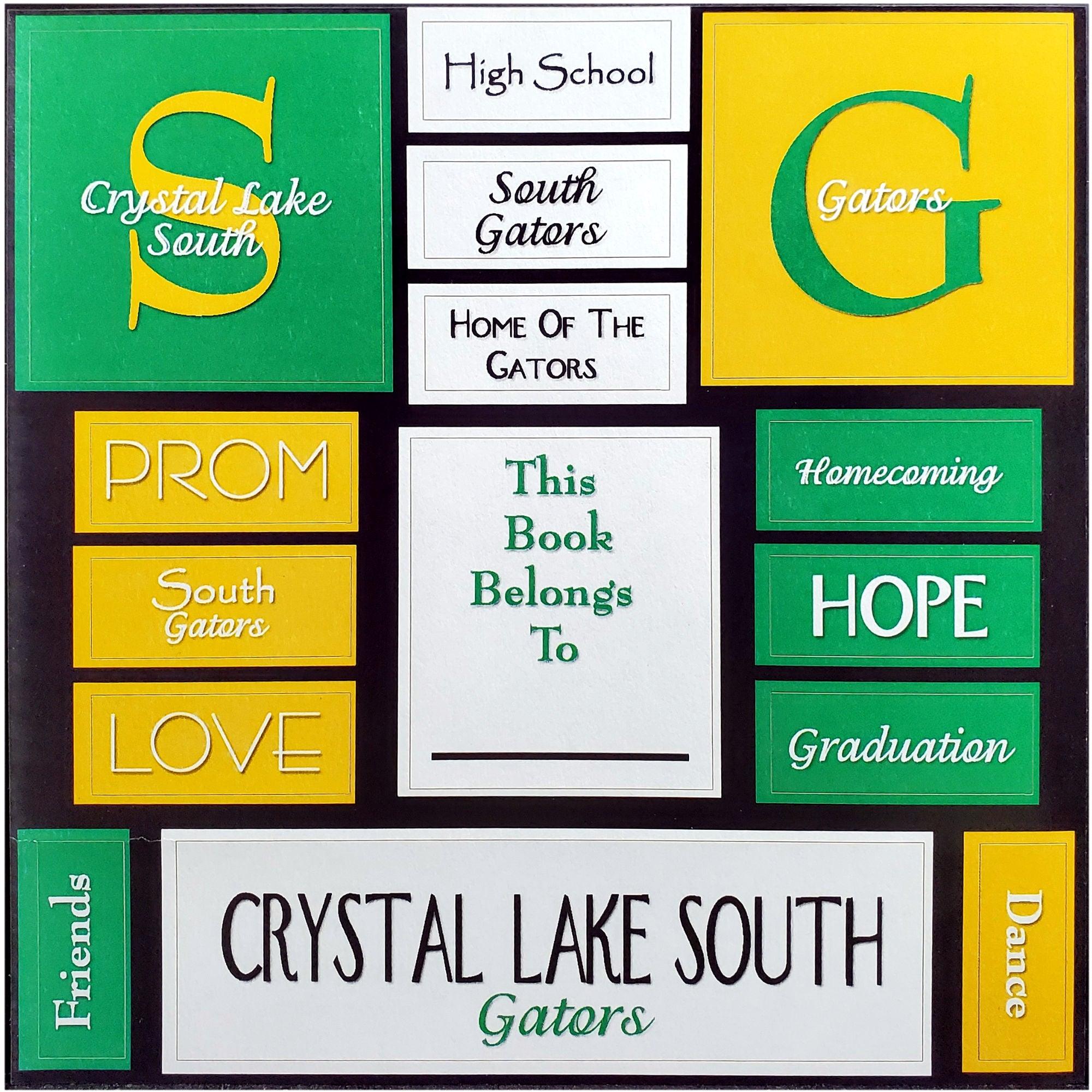 Crystal Lake South Gators, Crystal Lake, IL, Mini Album Kit includes album, sticker, and cardstock by Scrapbook Customs - Scrapbook Supply Companies