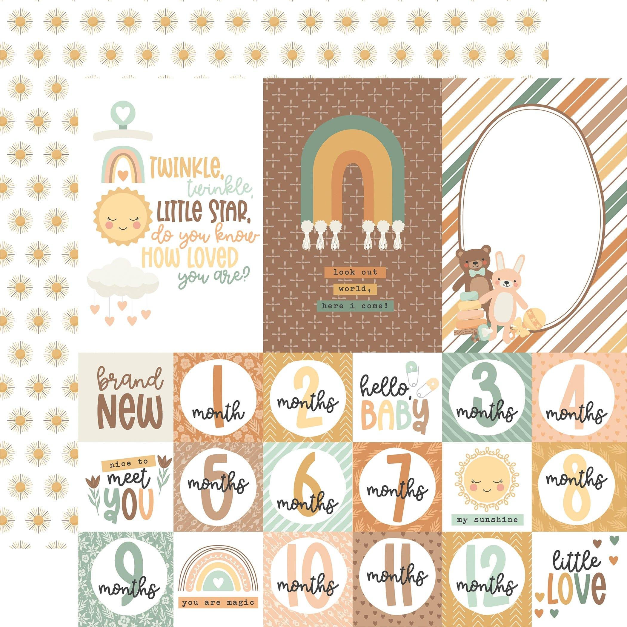 Our Baby Collection Multi Journaling Cards 12 x 12 Double-Sided Scrapbook Paper by Echo Park Paper