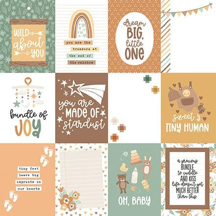Our Baby Collection 3 x 4 Journaling Cards 12 x 12 Double-Sided Scrapbook Paper by Echo Park Paper - Scrapbook Supply Companies