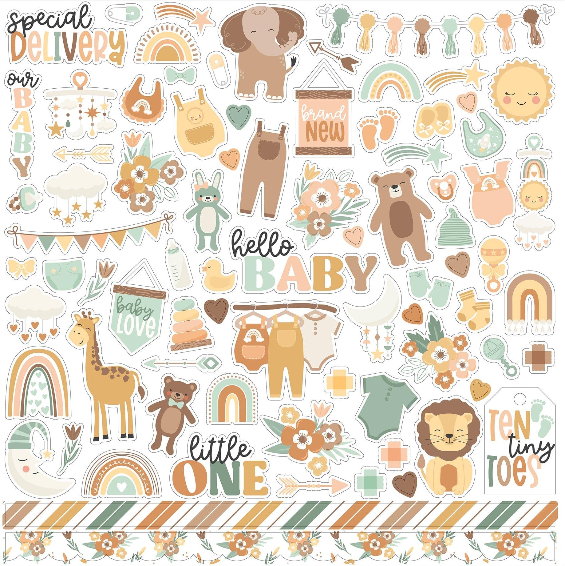 Our Baby Collection 12 x 12 Scrapbook Sticker Sheet by Echo Park Paper - Scrapbook Supply Companies