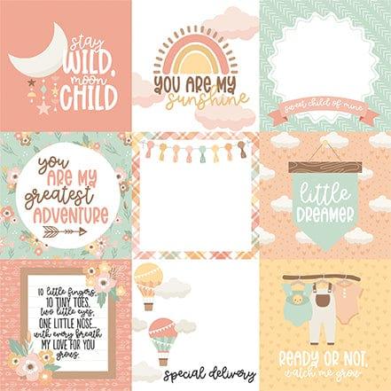 Our Baby Girl Collection 4x4 Journaling Cards 12 x 12 Double-Sided Scrapbook Paper by Echo Park Paper - Scrapbook Supply Companies