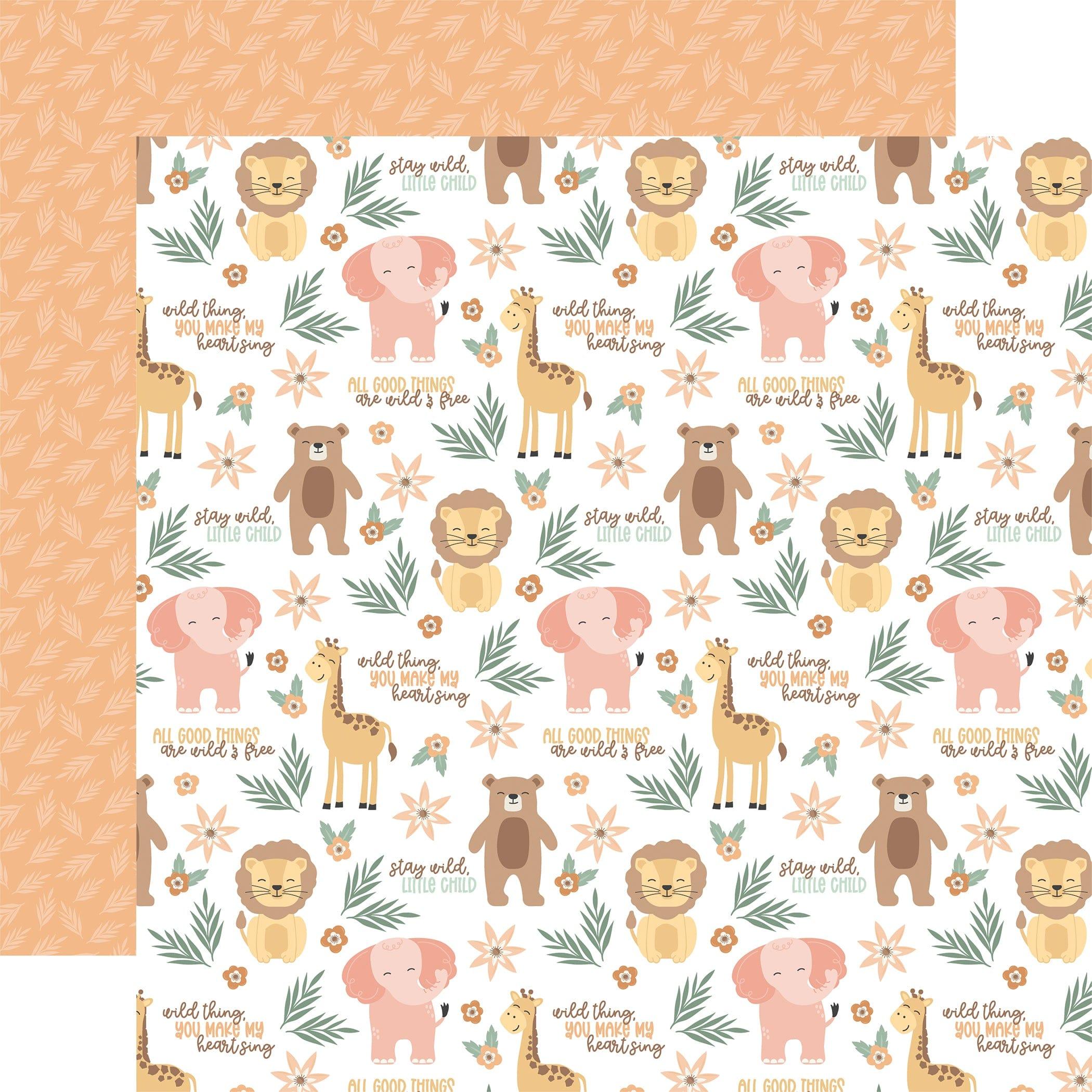 Our Baby Girl Collection Cuddly Creatures 12 x 12 Double-Sided Scrapbook Paper by Echo Park Paper - Scrapbook Supply Companies