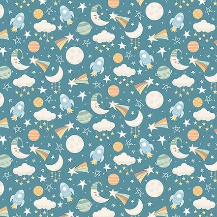 Our Baby Boy Collection Space Dreams 12 x 12 Double-Sided Scrapbook Paper by Echo Park Paper - Scrapbook Supply Companies