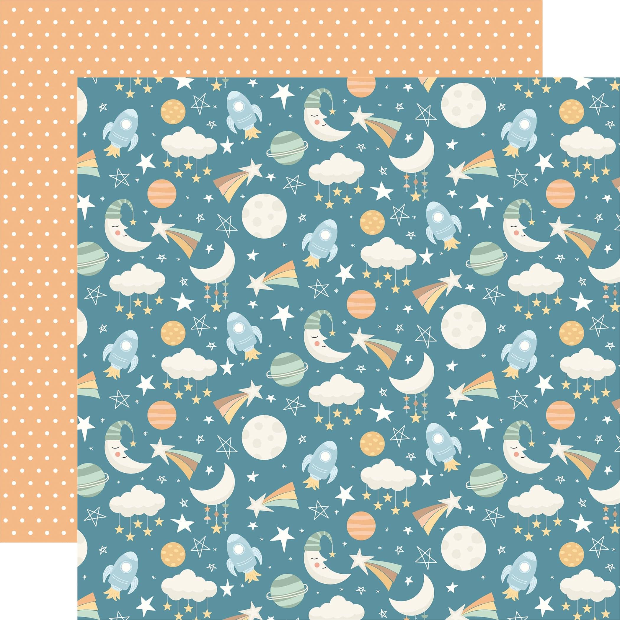 Our Baby Boy Collection Space Dreams 12 x 12 Double-Sided Scrapbook Paper by Echo Park Paper - Scrapbook Supply Companies