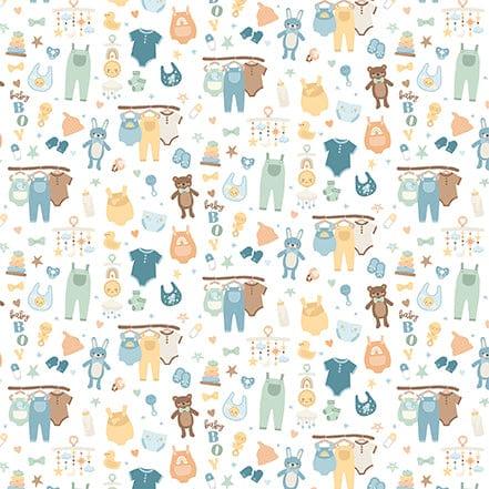 Our Baby Boy Collection Baby World 12 x 12 Double-Sided Scrapbook Paper by Echo Park Paper - Scrapbook Supply Companies