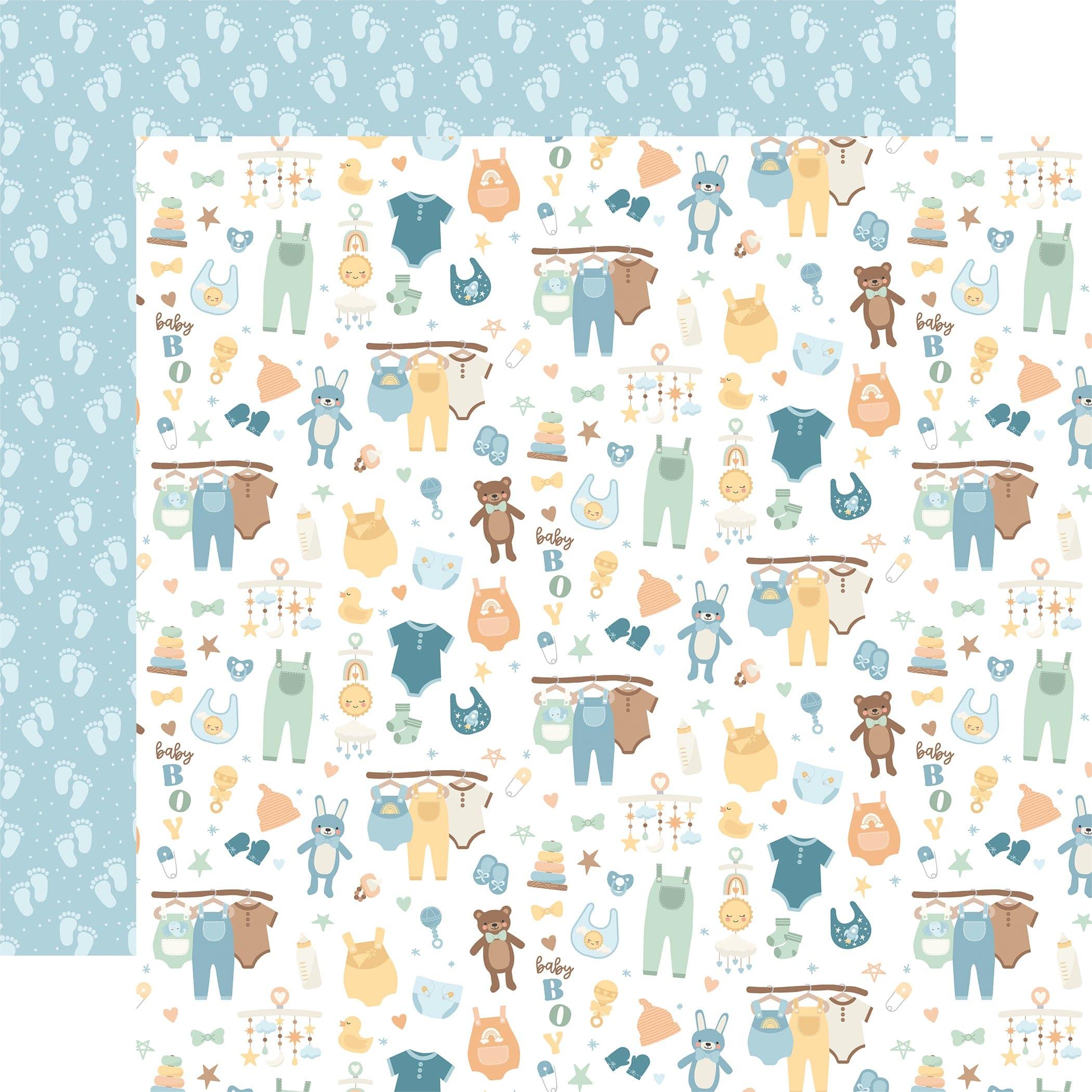Our Baby Boy Collection Baby World 12 x 12 Double-Sided Scrapbook Paper by Echo Park Paper - Scrapbook Supply Companies