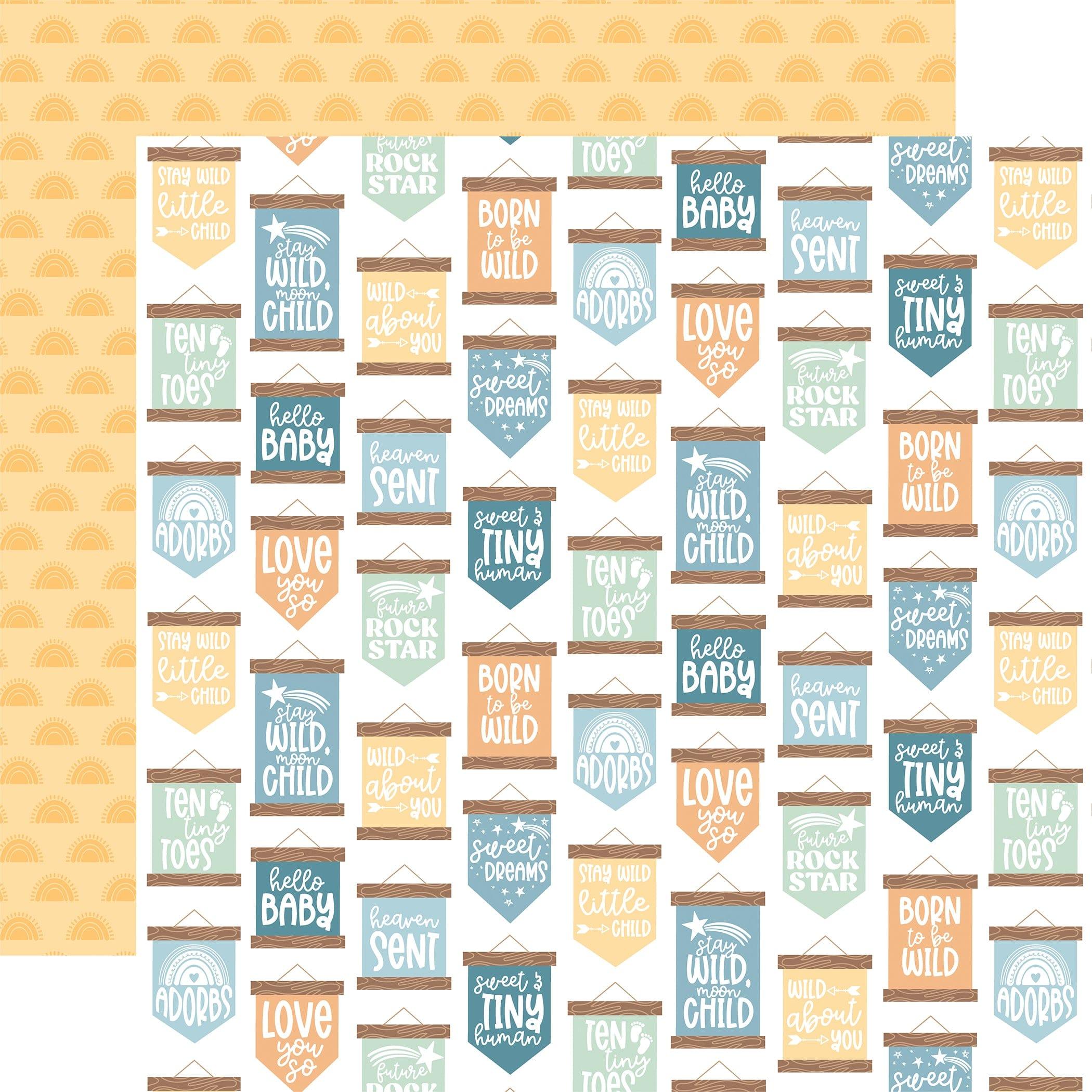 Our Baby Boy Collection Sweet Signs 12 x 12 Double-Sided Scrapbook Paper by Echo Park Paper - Scrapbook Supply Companies