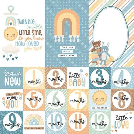Our Baby Boy Collection Multi Journaling Cards 12 x 12 Double-Sided Scrapbook Paper by Echo Park Paper - Scrapbook Supply Companies